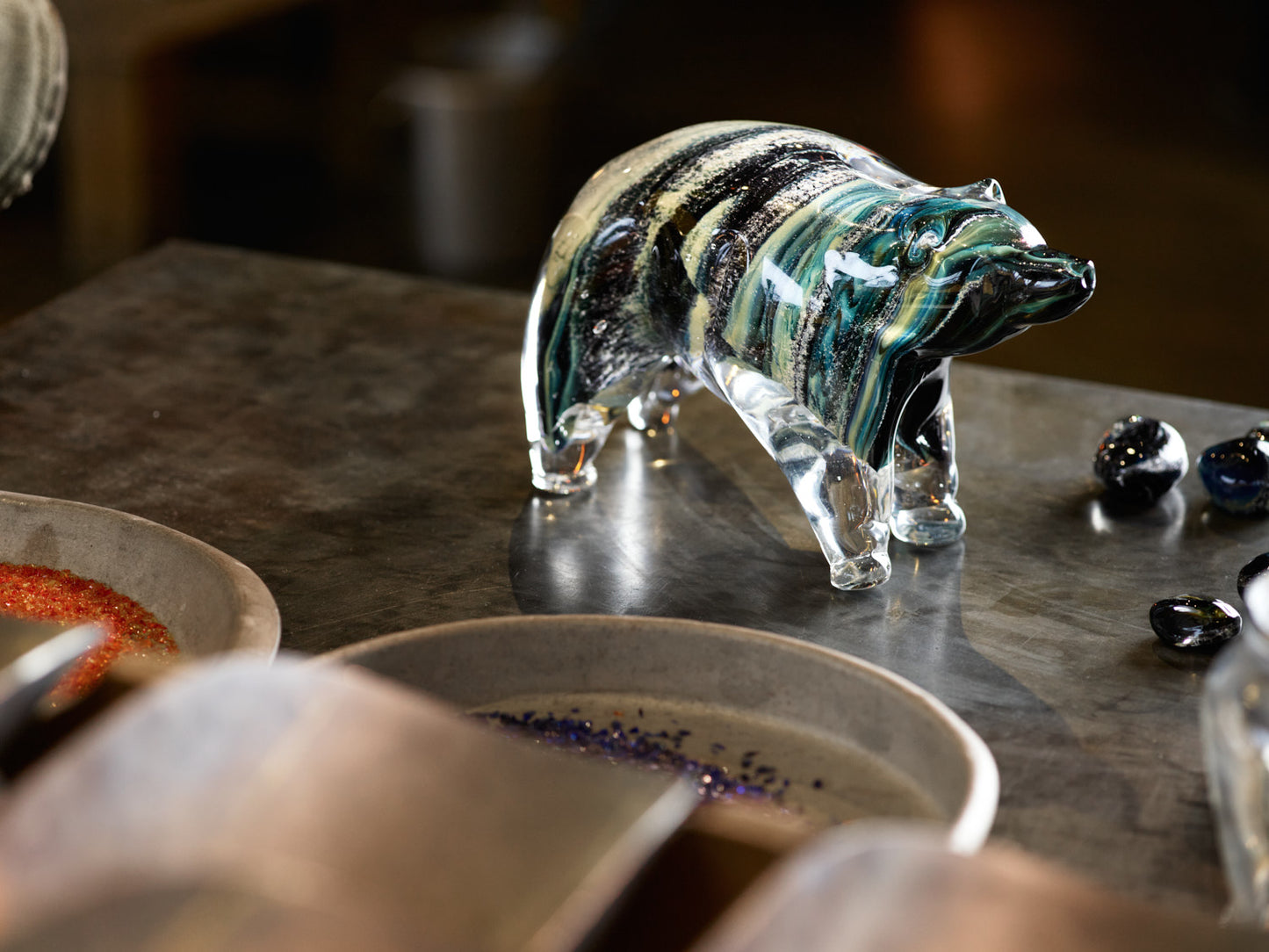 polar bear custom memorial glass ash