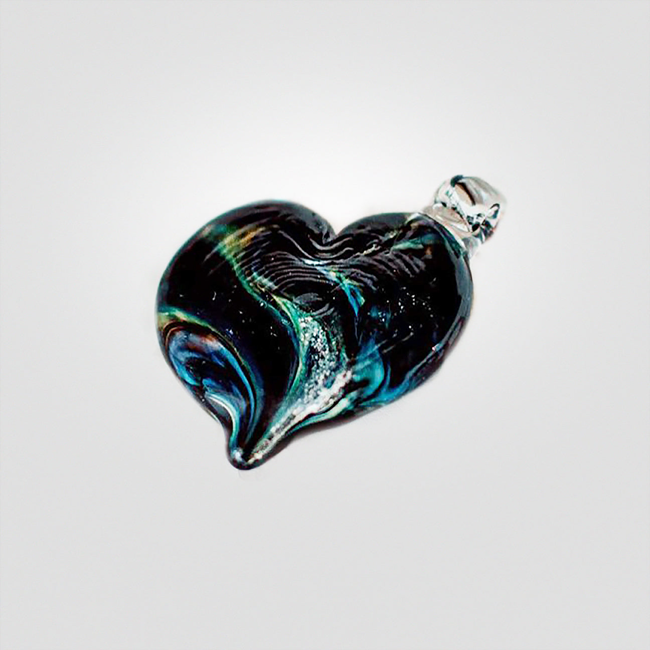 northern lights heart custom memorial glass ash