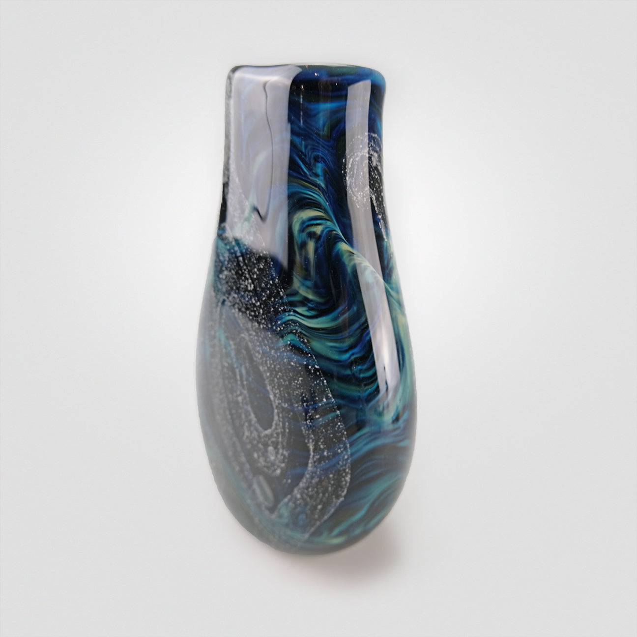 custom memorial glass ash vase large with northern lights